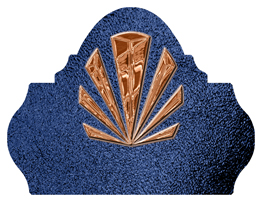 DARAY L 602 CP SH BL Copper Sunburst Shimmer Blue Background